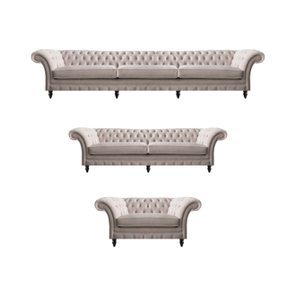 Wohnzimmer Einrichtung 2x Sofas Luxus Polstermöbel Sessel Chesterfield