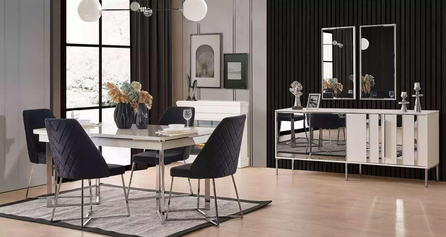 Komplett Set Esstisch 4x Stühle Esszimmer Set Ess Gruppe Holz Tisch 7tlg