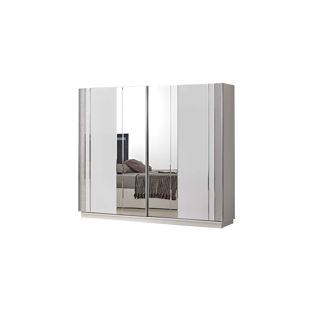 Schrank Weiß Holzschrank Spiegel Schlafzimmer Schränke Kleiderschrank