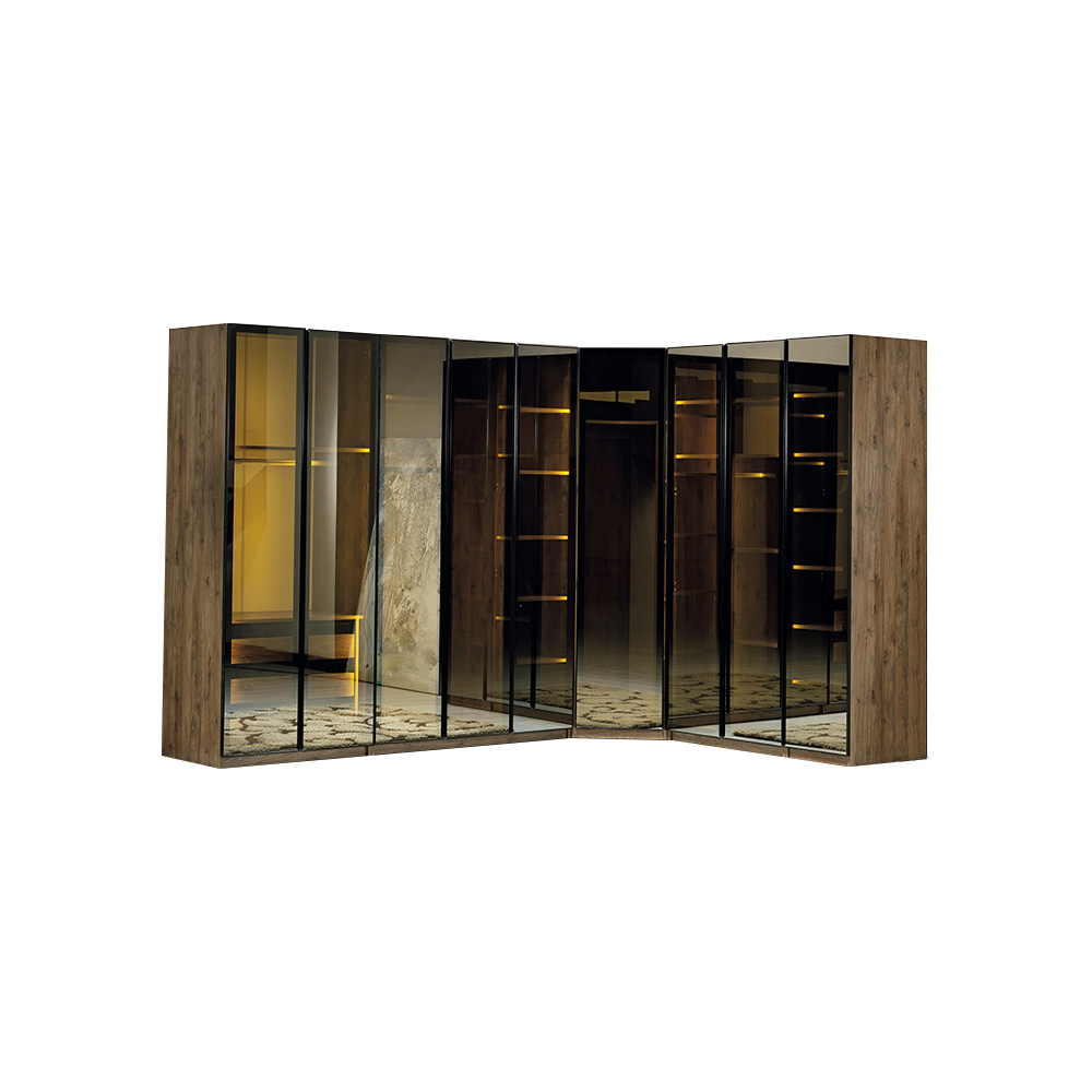 Kleiderschrank Schlafzimmer Eckkleiderschrank Schrank Glasschrank Modern Loft