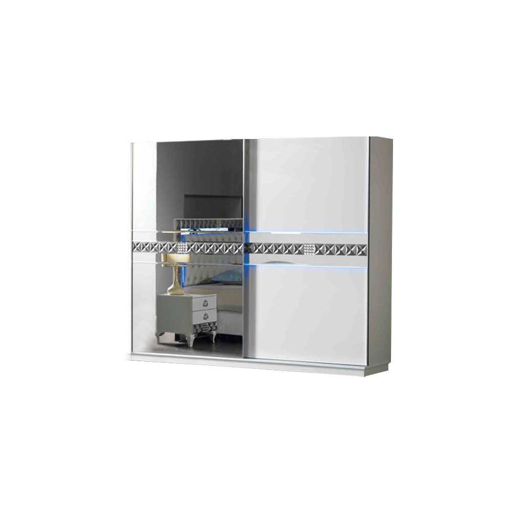 Holzschrank Kleiderschrank Schrank Weiß Spiegel Schlafzimmerschrank Schränke