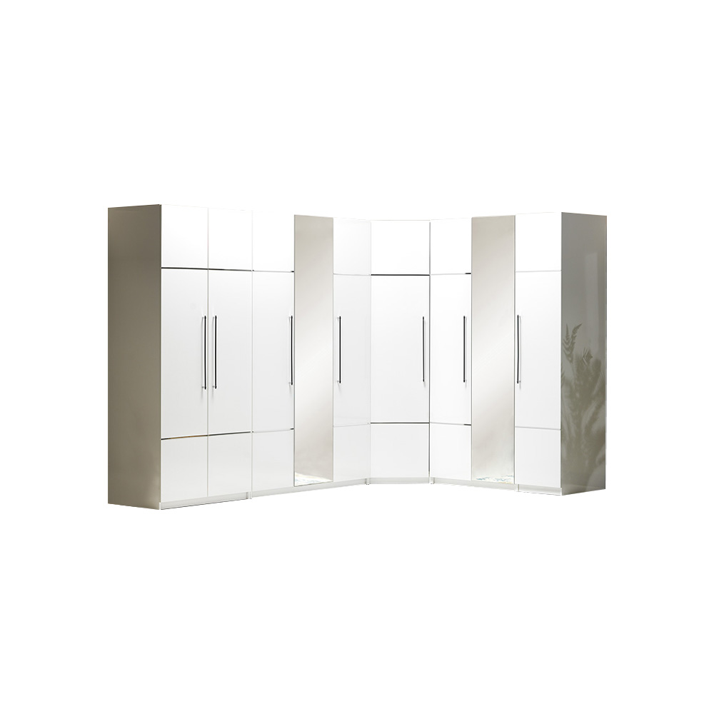 Luxus Kleiderschrank Eckschrank Weißer Schrank Holz Holzschrank Schlafzimmer