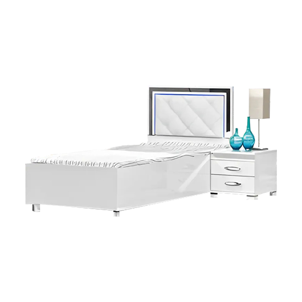 Komplette Schlafzimmer Bettrahmen Nachttisch Bett Weiß Einzelbett Set