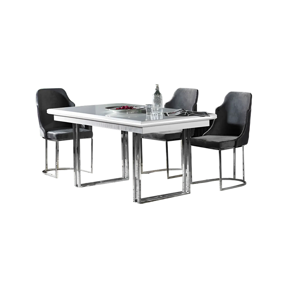 Esszimmermöbel Essgruppe Esszimmertisch Essecke Stühle 7tlg Weiß Set
