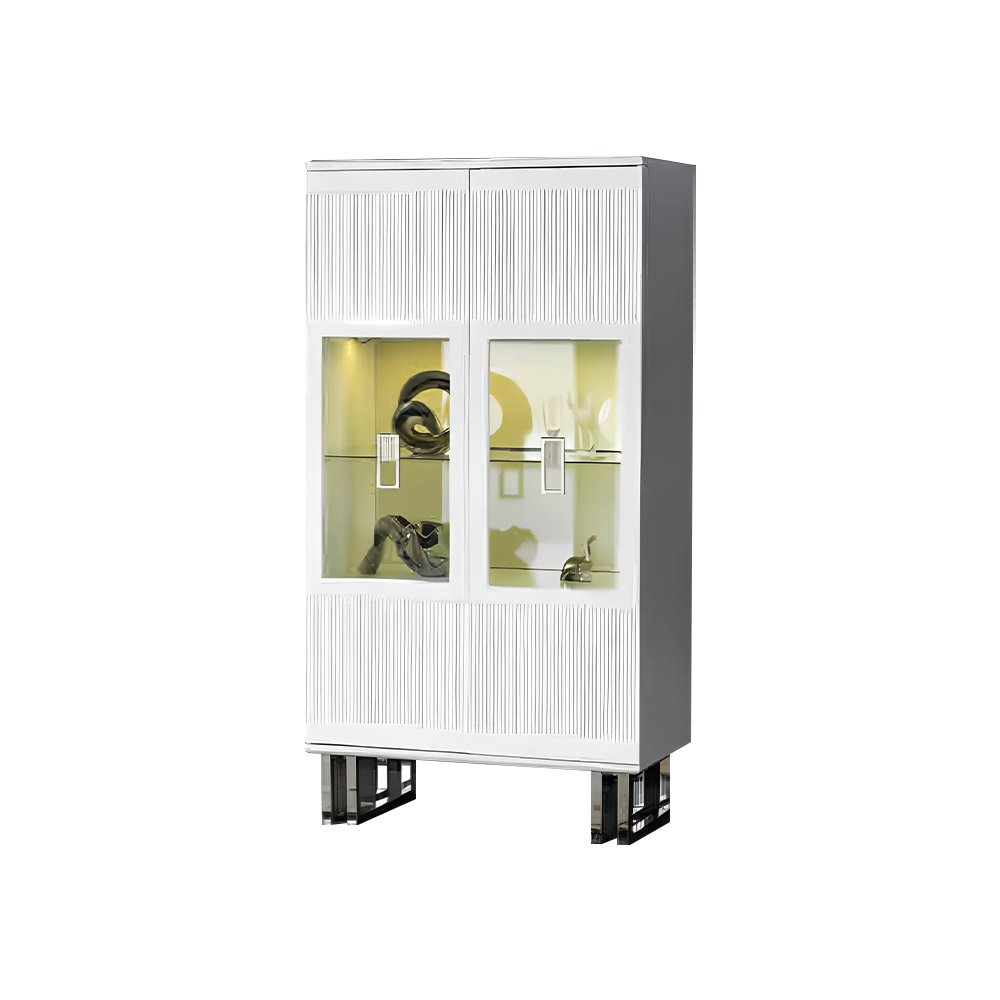 Schaukasten Vitrine Schrank Holzschrank Weiß Glasvitrine Holz Luxus Glasschrank