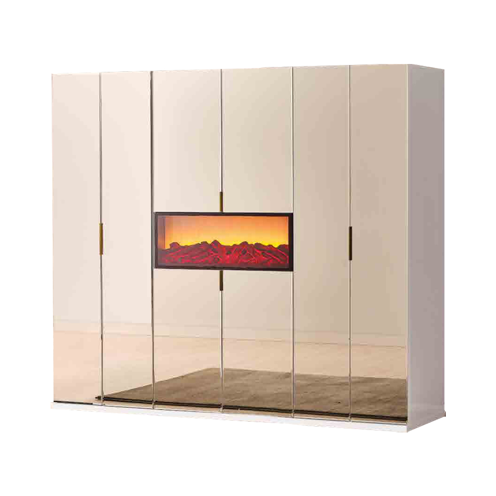 Beiger Schlafzimmer Kleiderschrank Designer Garderobe Edle Holzschränke