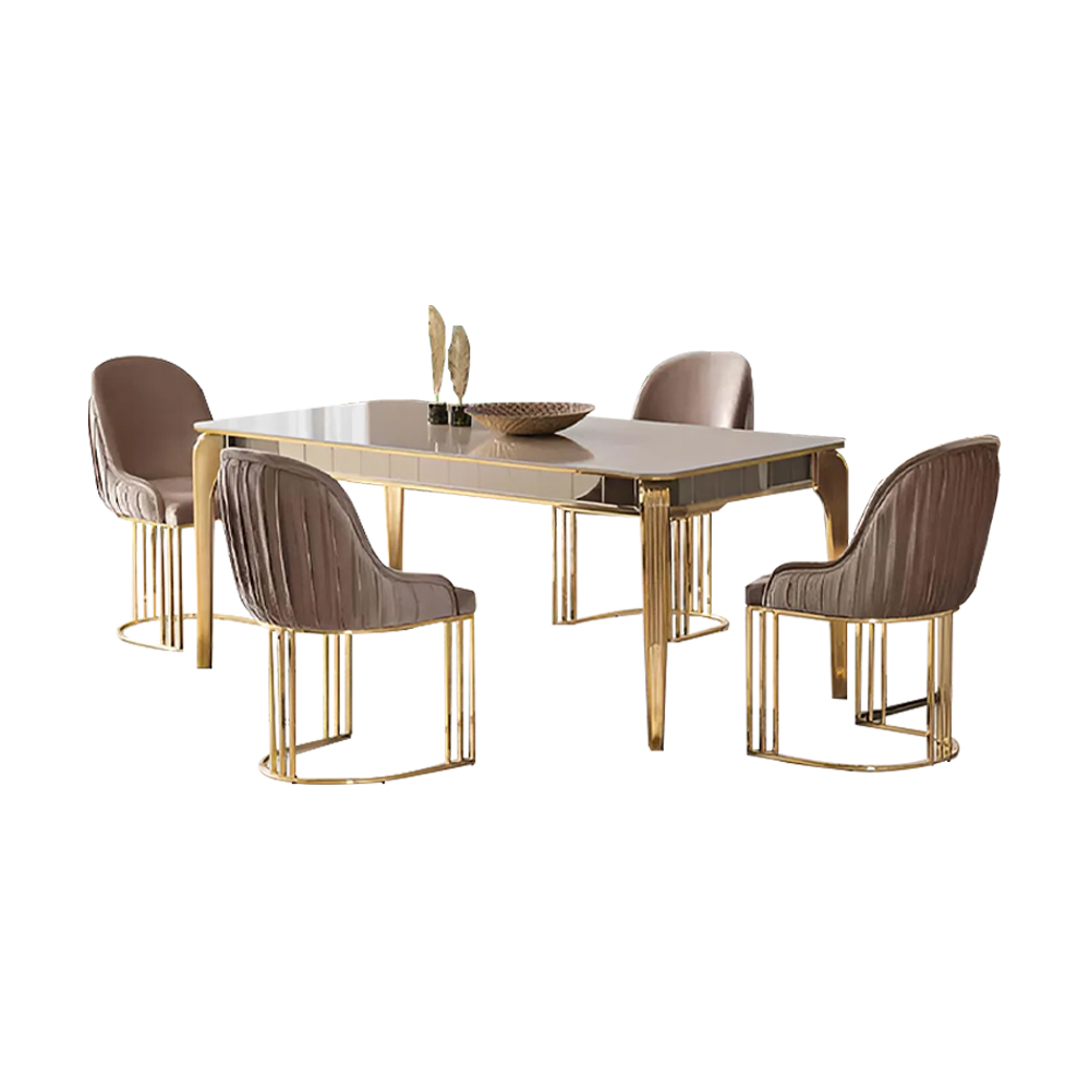 Luxus Esszimmer Tisch Essgarnitur Garnitur Essgruppe 6 Lehnstühle Set 7tlg