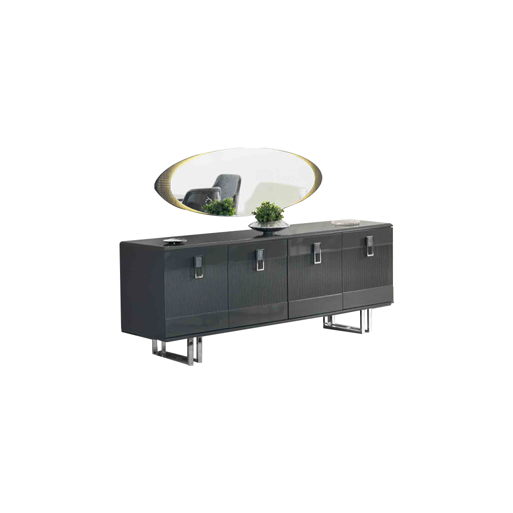 Kommode Anrichte Schrank Sideboard Esszimmer Grau Tisch Luxus Spiegel