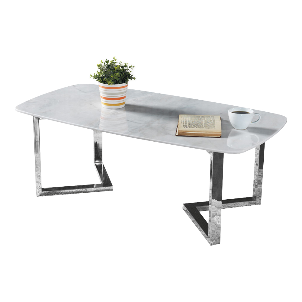 Couchtisch Wohnzimmertisch Sofatisch Weiß Beistelltisch Tisch Weiß Marmor Stil
