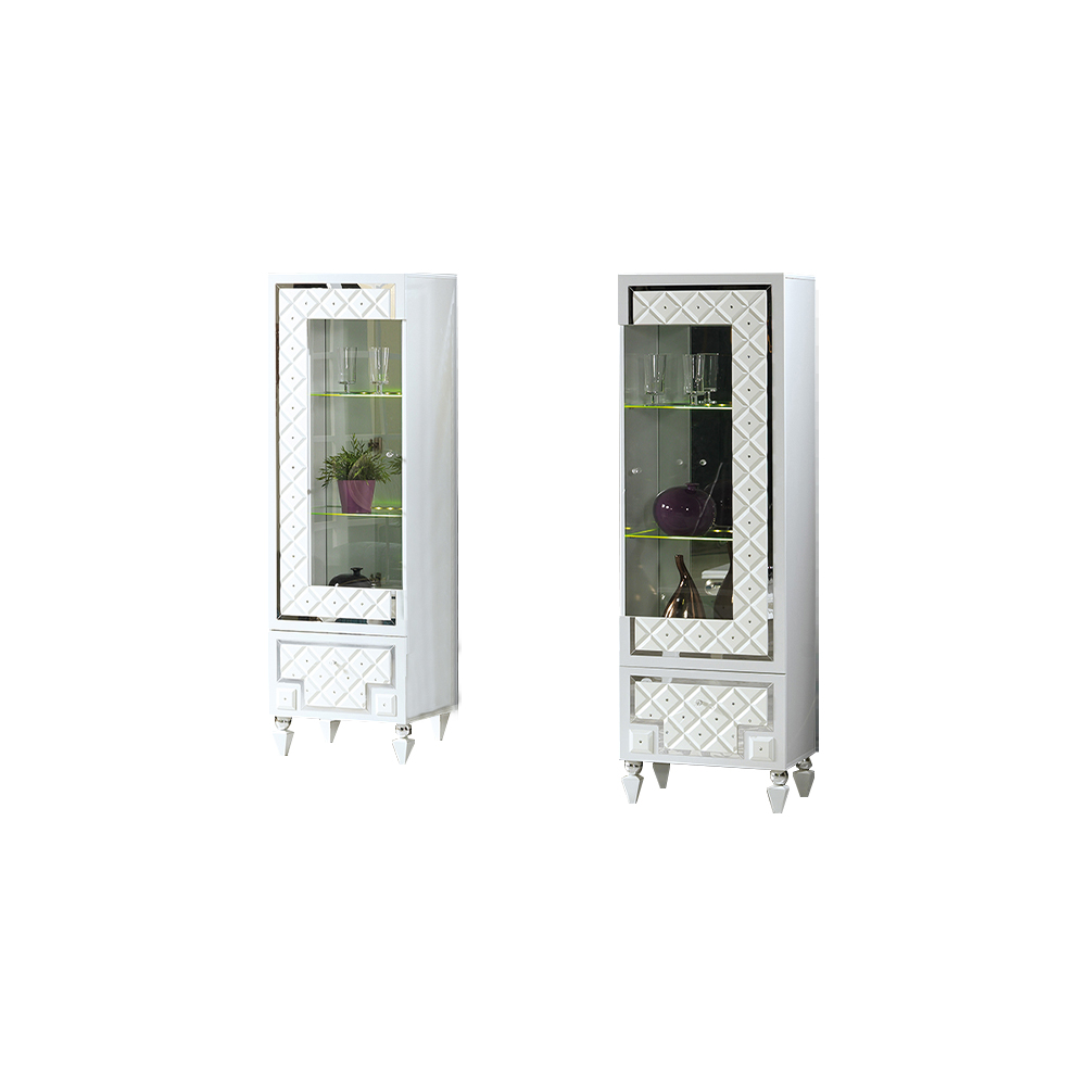 Komplette Wohnzimmer Vitrinen Set Schrank 2tlg. Anrichte Glasschrank