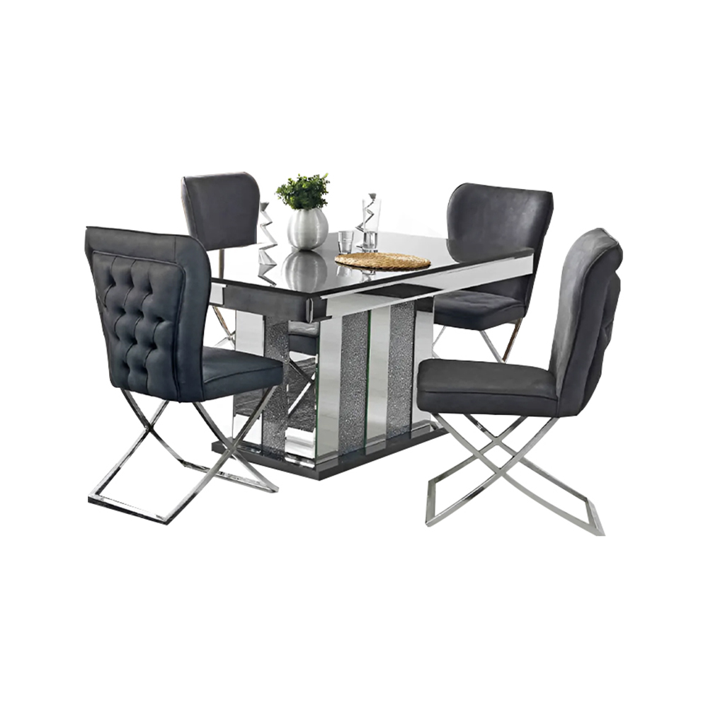 Luxus Komplette Esszimmer Esstisch Essecke Stühle Grau 7tlg Tisch