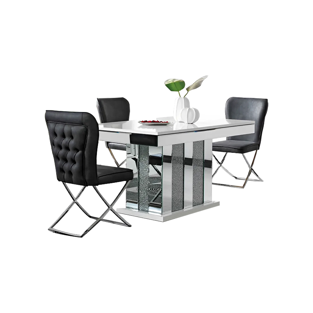 Esszimmermöbel Essgruppe Esszimmertisch Essecke Stühle 5tlg Grau Set