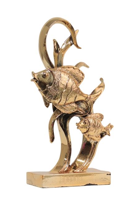 Design Figur Doppelter Fisch Statue Skulpturen Figuren Dekoration 30 cm Neu
