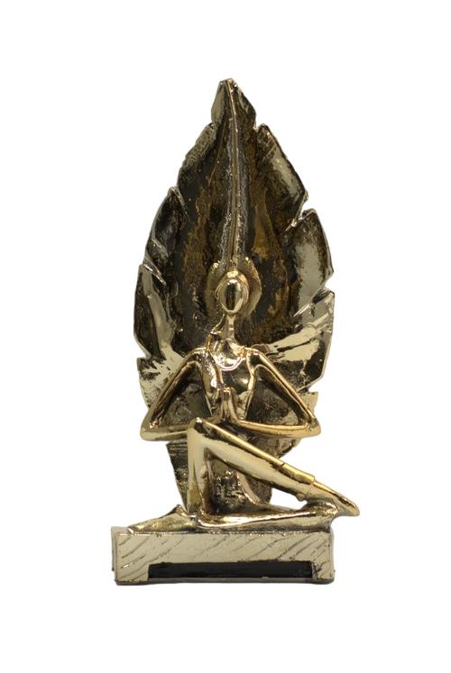Design Figur Yoga Statue Skulptur Figuren Skulpturen Vergoldet Dekoration Deko