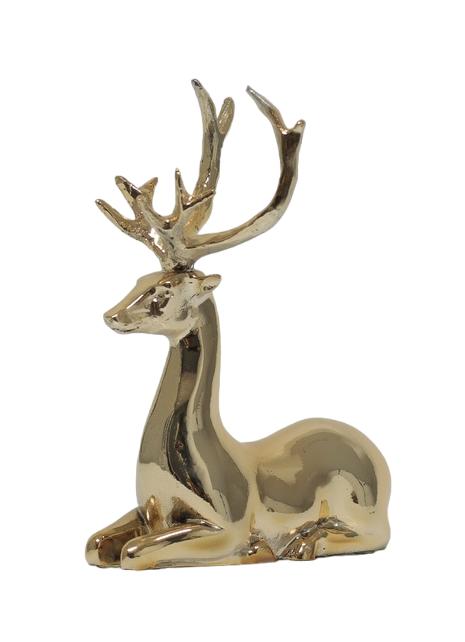 Moderne Skulptur Sitzender Hirsch Dekoration Figur Statuen Deko Neu 17 cm Statue