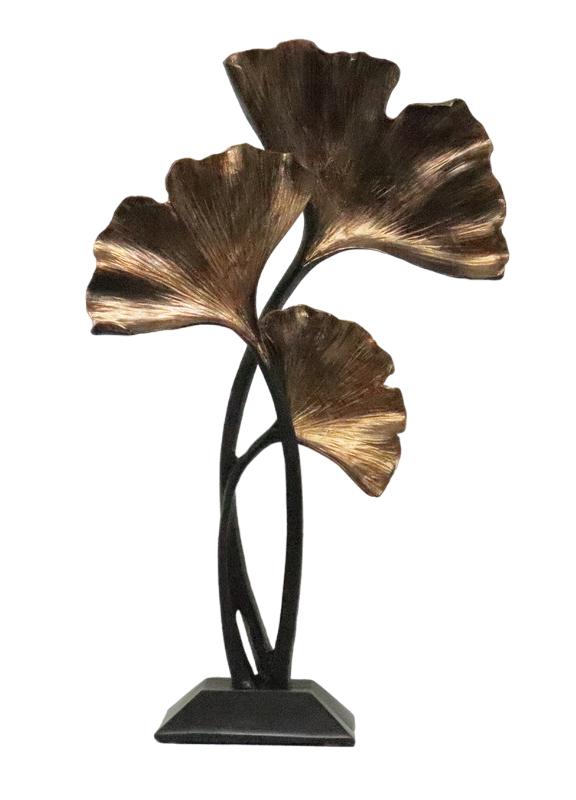Design Dreifache Blätter Figur Statue Skulptur Figuren Skulpturen Deko 50 cm Neu