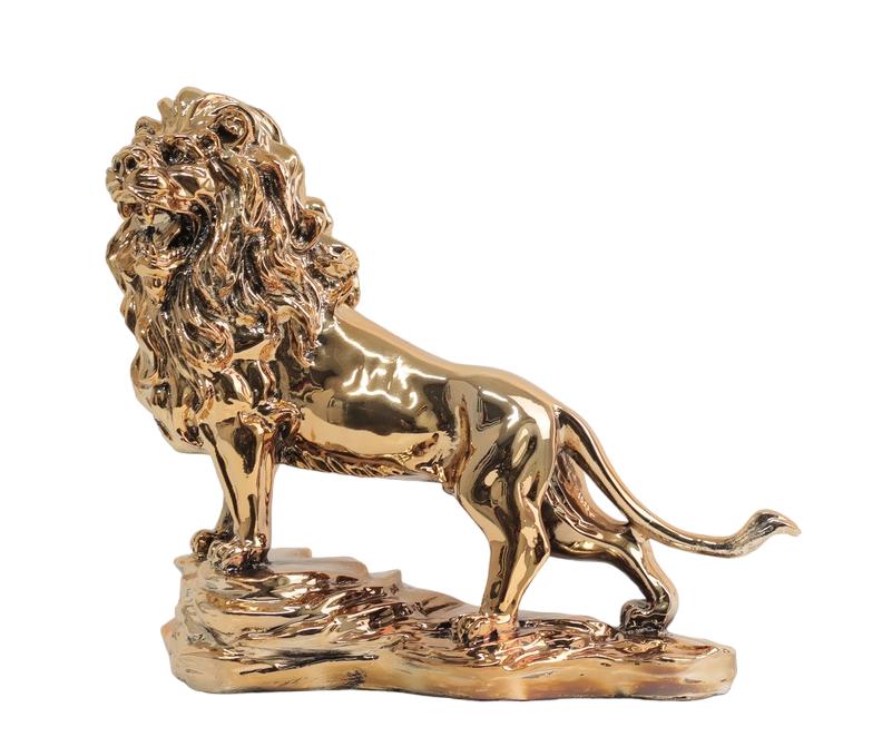 Design Löwe Figur Statue Skulptur Figuren Skulpturen Dekoration Gold Farbe Neu