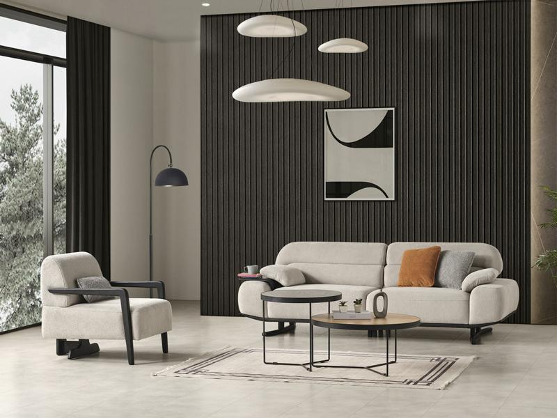 Moderne Sofa Komplett 3+1 Sitzer Wohnzimmer Sessel mit Dreisitzer Sofa Couch