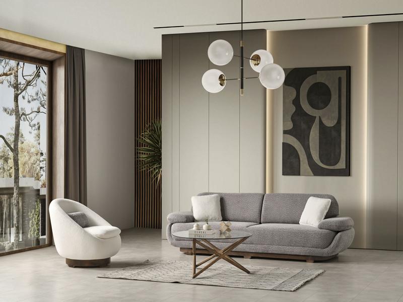 Sofagarnitur 3+1 Sitzer Design Textil Polstermöbel Wohnzimmer Design Sofas Set