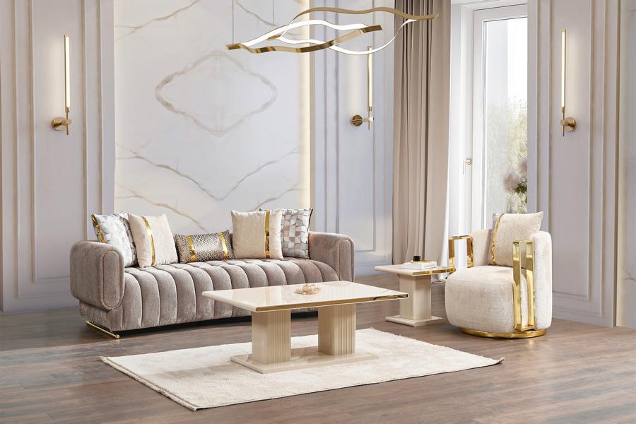 Sofagarnitur 3+1 Sitzer Wohnzimmer Couchtisch Holzmöbel Modernes Sofa Set