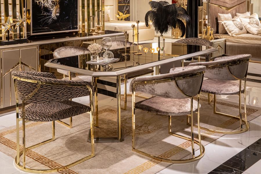 Esszimmer Set Esstisch Luxus 6x Stühle Sitzmöbel Stilvolle Tisch Garnitur Gruppe