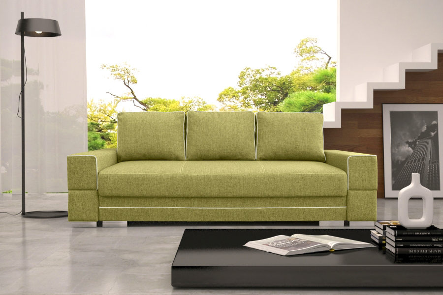 Schlafsofa Klappcouch 3-Sitzer Schlaffunktion + Bettkasten Couch Sofa Klappsofa
