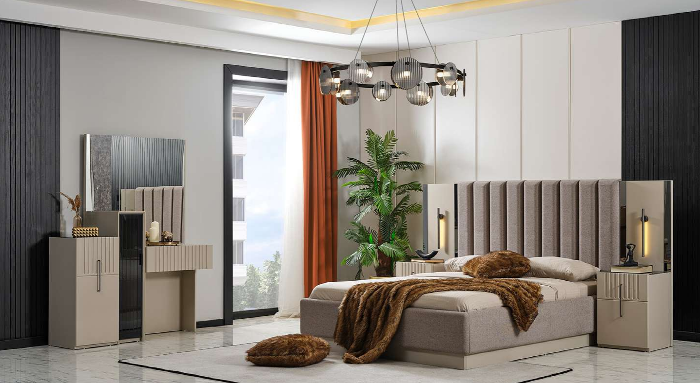 Schlafzimmer Komplettes Bett 2x Nachttische Kommode Schlafzimmerausstattung