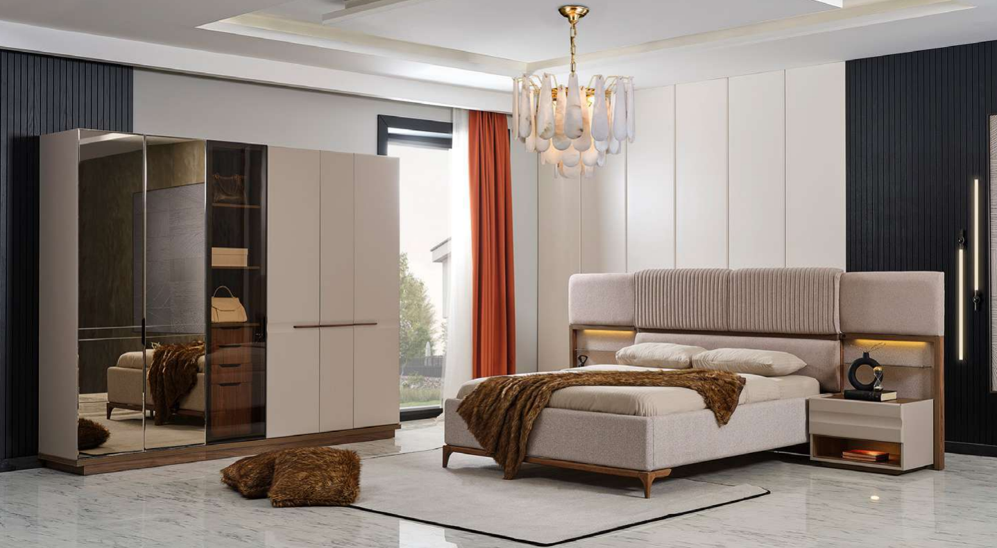 Schlafzimmerset Einrichtung Schlafzimmergarnitur Schlafzimmer Bett Schrank 4tlg