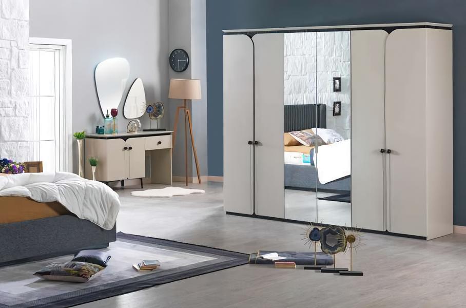 Schlafzimmer Kommode Kleiderschrank Sideboard Möbel Schrank Set 2tlg