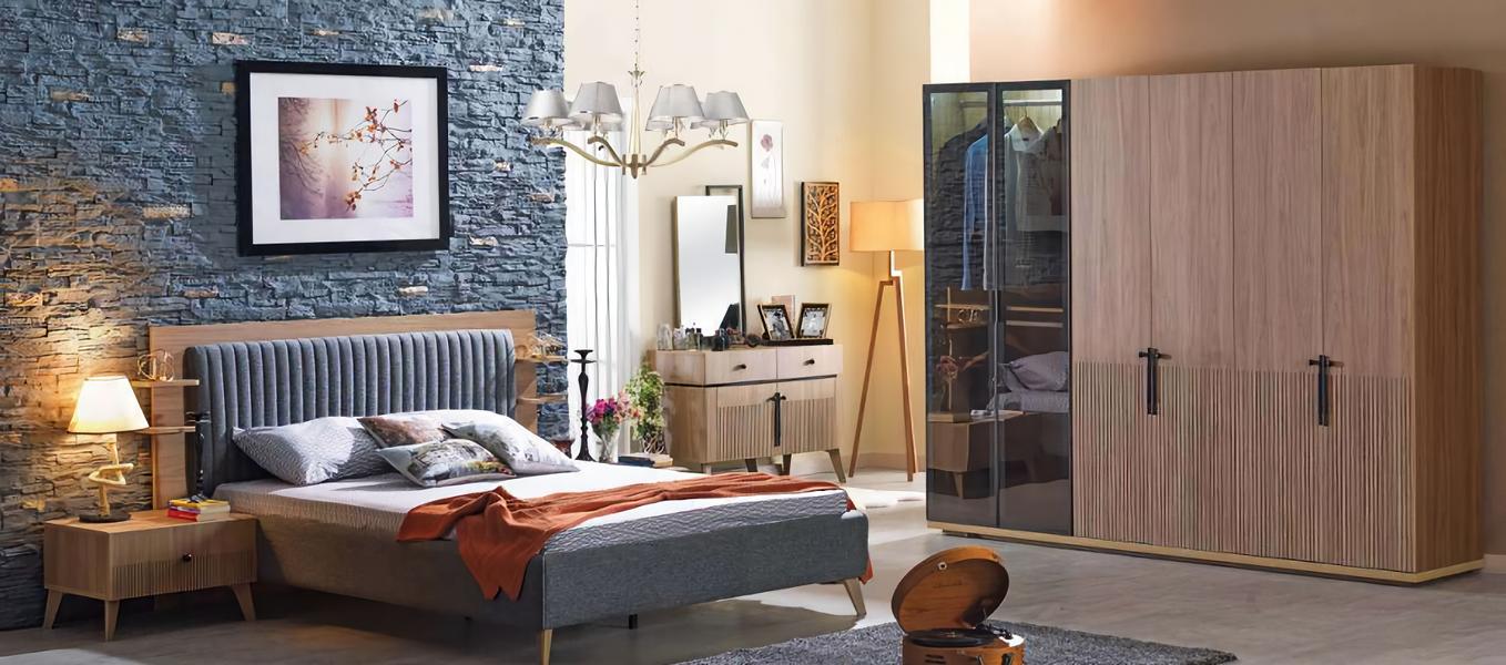 Schlafzimmer Komplett Schlafset Set Garderobe Bett Kleiderschrank 5tlg