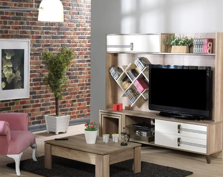 rtv Wohnwand tv Wand Regal Wohnwände Vitrine Schrank Wohnzimmer Fernseher