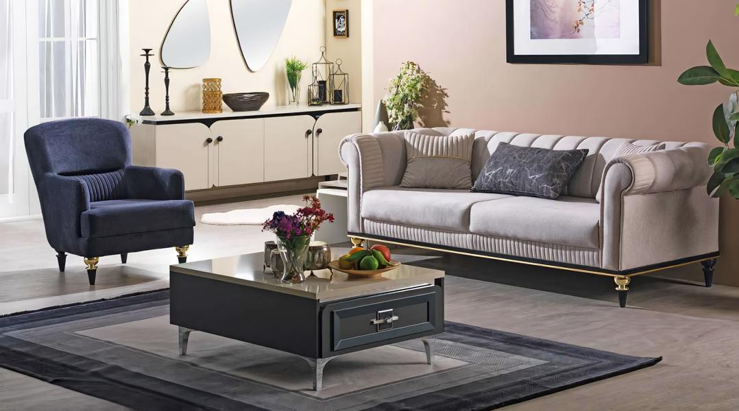 Couch Sofagarnitur Wohnlandschaft Lounge Sofa Sitzgruppe Polstermöbel 3+1