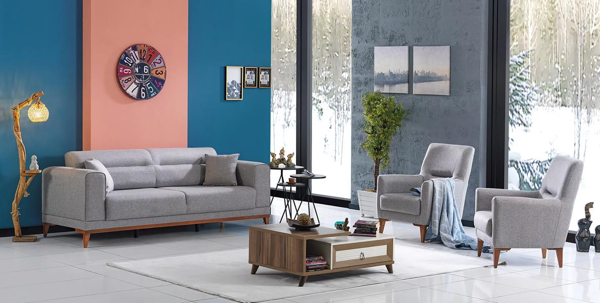 Polstermöbel Sitzgruppe Wohnlandschaft Lounge Sofa Couch Sofagarnitur 3+1+1
