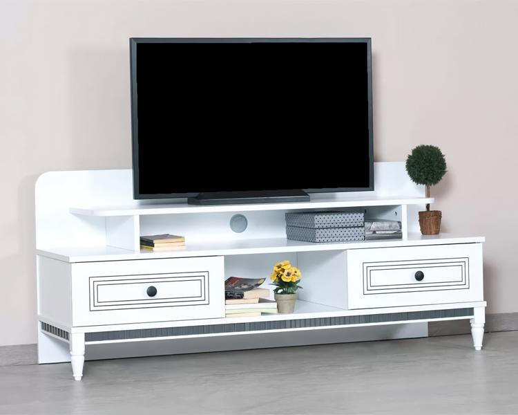 Wohnzimmer TV Ständer Design Weiß Holzmöbel Modern Einrichtung