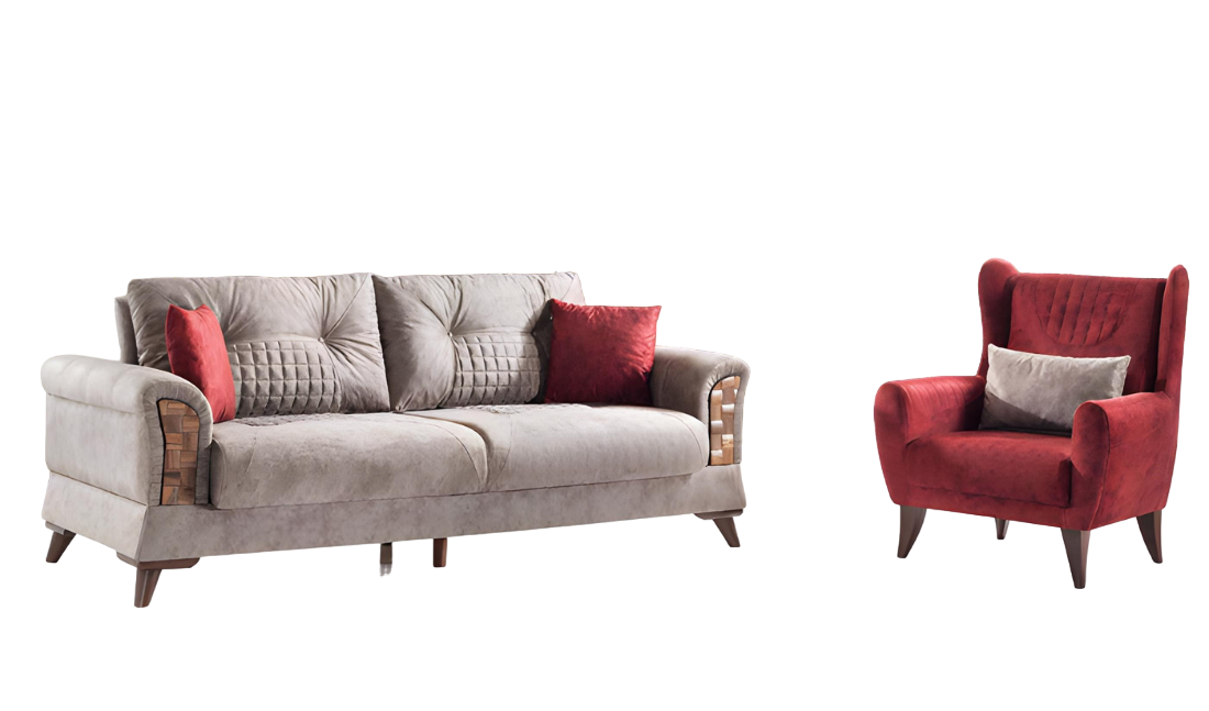 Designer Wohnzimmer Set 3-Sitzer Sofa und Sessel 2tlg. neu