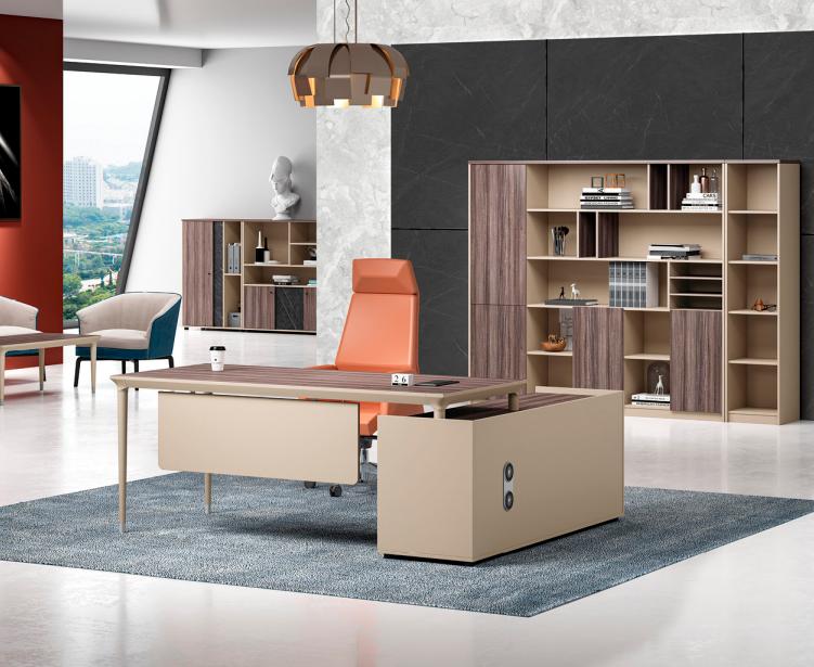 Tisch Holz Büro Ecke Bürotisch Schreibtisch Büromöbel Beige Luxus