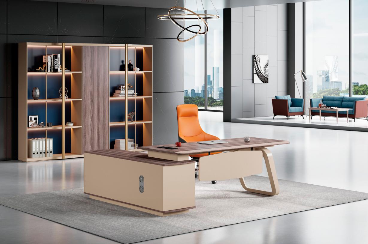 Büromöbel Ecke Schreibtisch Bürotisch Arbeitstisch Tisch Holz Beige