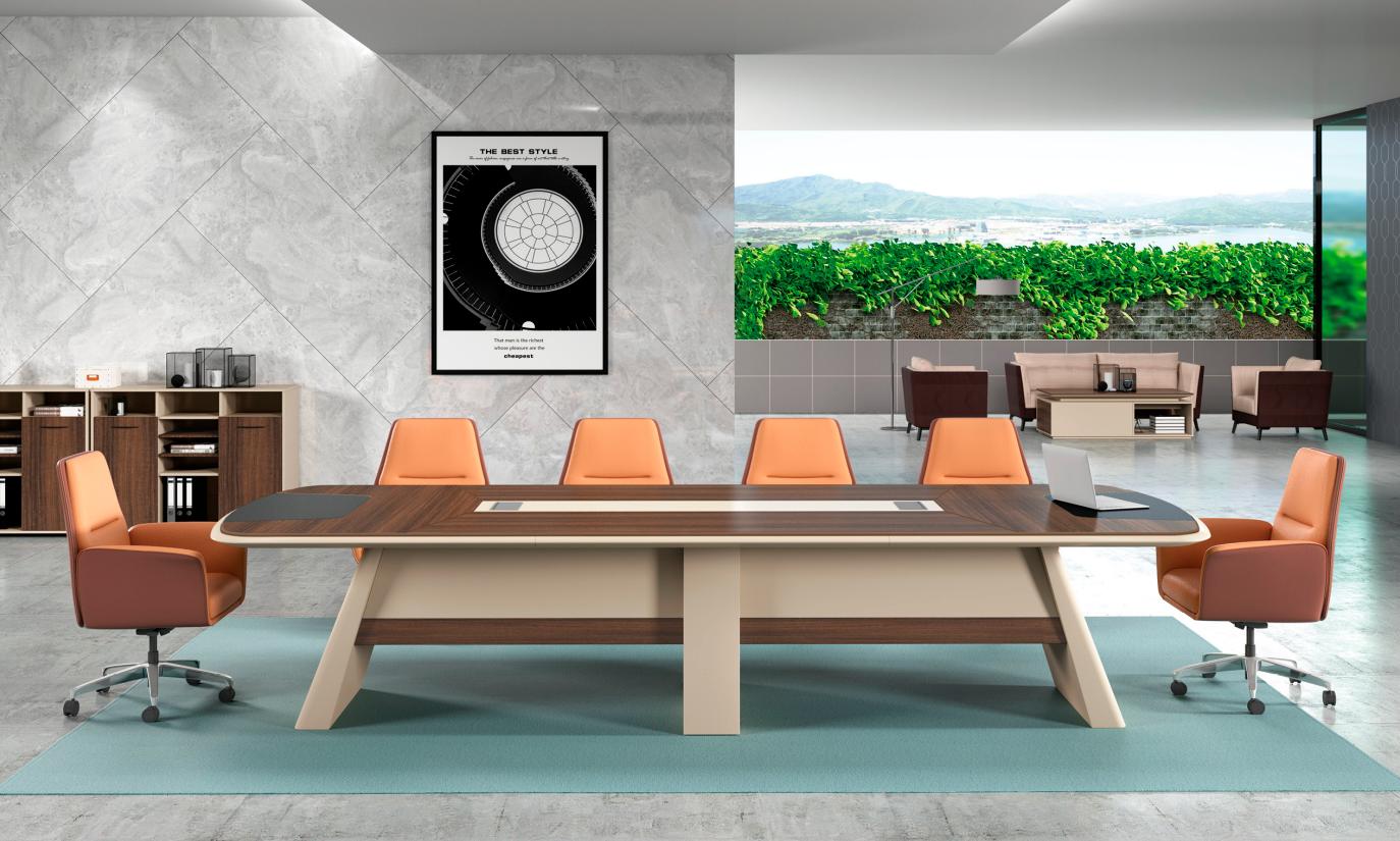 Konferenztisch Bürotisch Arbeitstisch Schreibtisch Luxus Holz Braun
