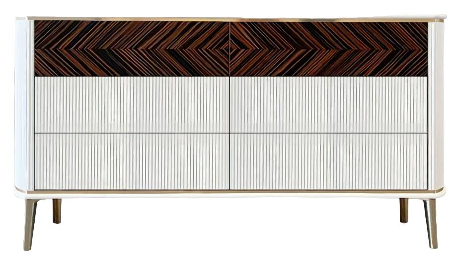 Kommode Schlafzimmer JV Möbel Flügeltür Design Italienische Braun Elegantem Neu