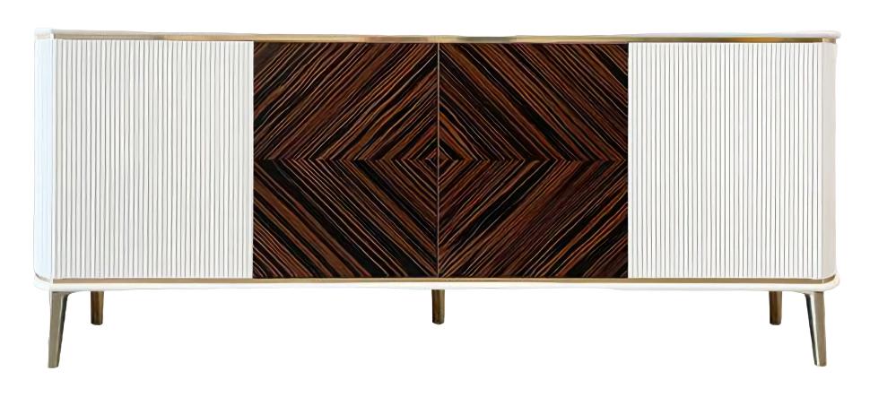 Lowboard Wohnzimmer TV Ständer Rechteckig Holz Weiß Wohnwand Modern Luxus Neu