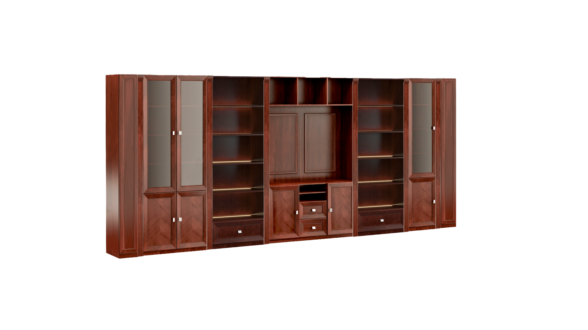 Kirschbrauner Kleiderschrank Luxuriöse Schlafzimmer Holz Schubladen