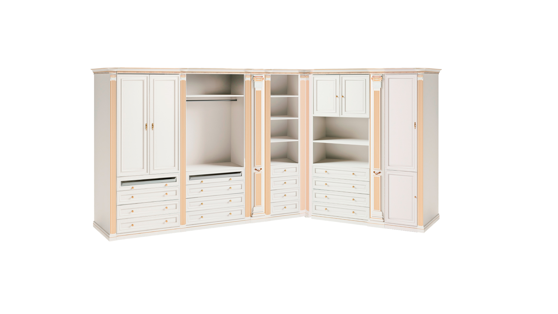Eleganter Weißer Eckkleiderschrank Moderne Schlafzimmer Holz Schränke