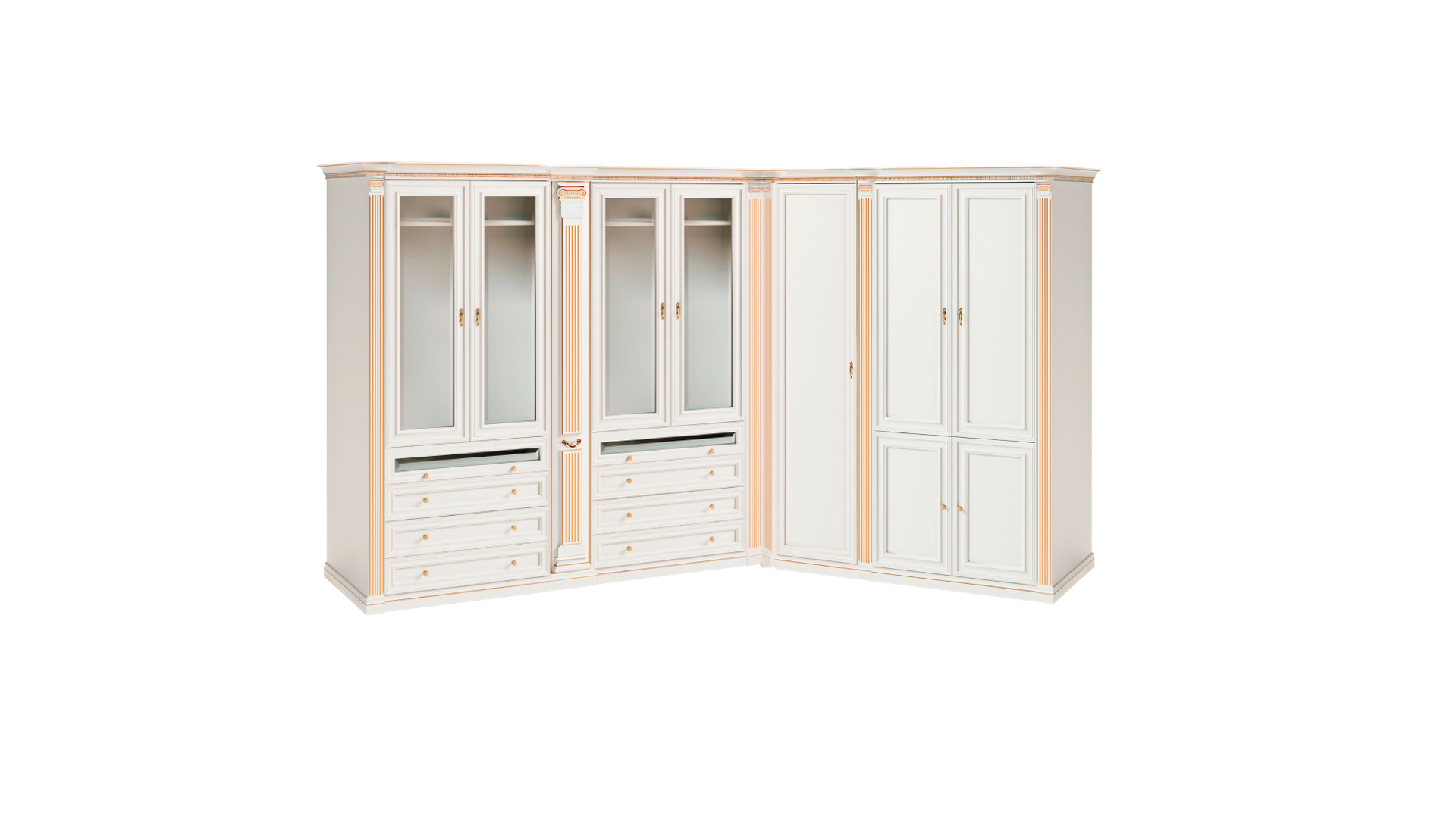 Exklusiver Weißer Kleiderschrank Massivholz Schränke Robuste Verstaumöbel