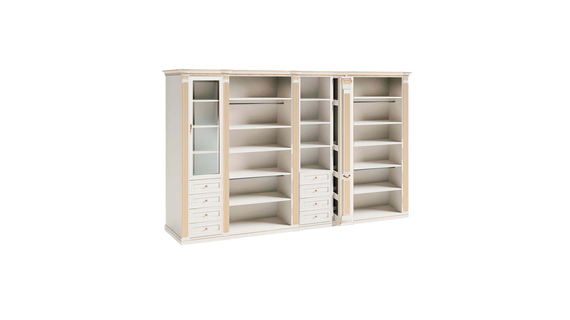 Designer Weißer Kleiderschrank Massivholz Schlafzimmer Eckschrank Möbel