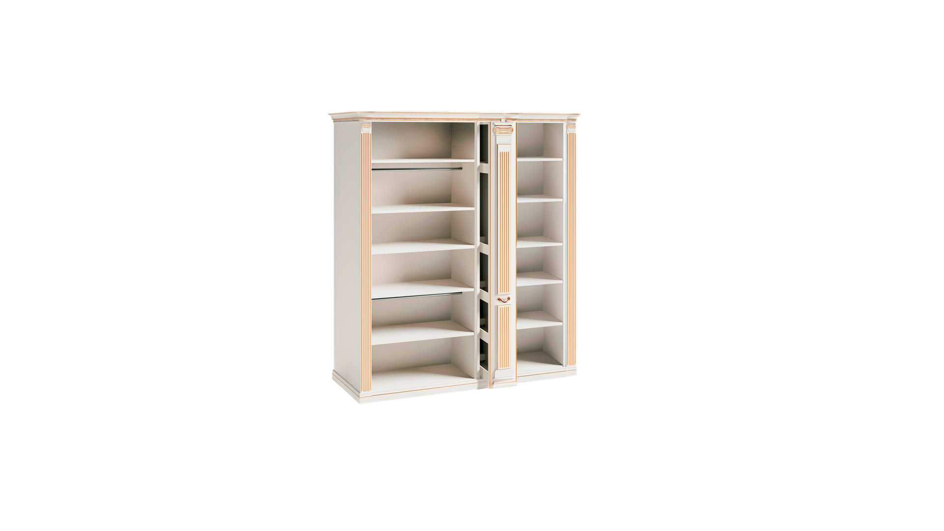 Stilvoller Weißer Kleiderschrank Deluxe Schlafzimmermöbel Holz Regale