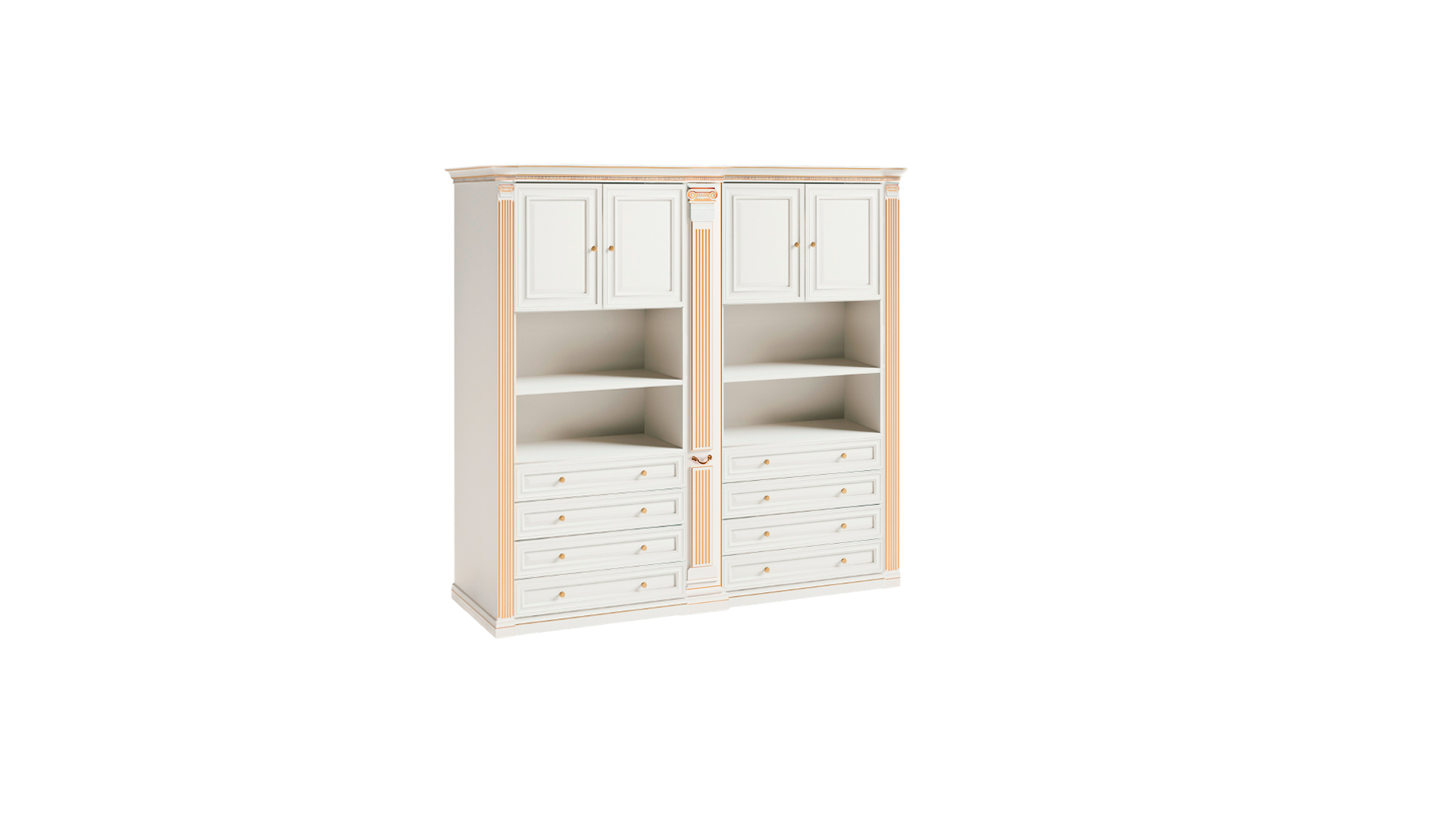Weißer Stilvoller Schlafzimmer Kleiderschrank Massivholzmöbel Luxusmöbel