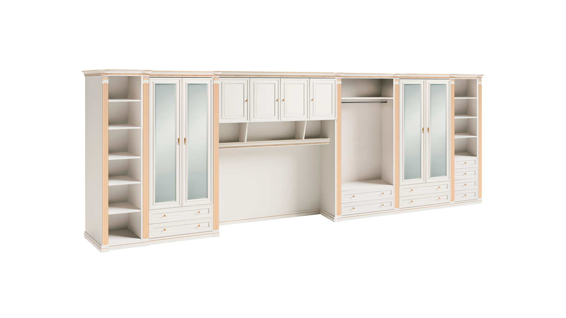 Elfenbein Schlafzimmerschrank Designer Eckschränke Edler Kleiderschrank