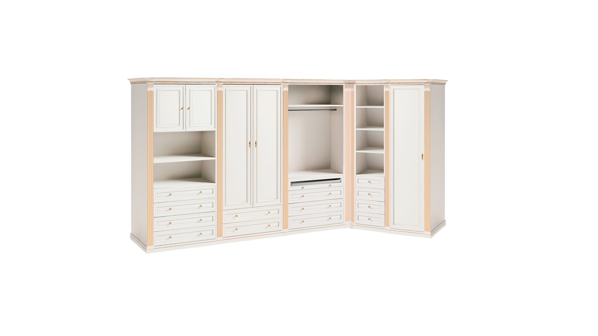Stilvoller Weißer Eckschrank Massivholz Möbel Schlafzimmer Schränke