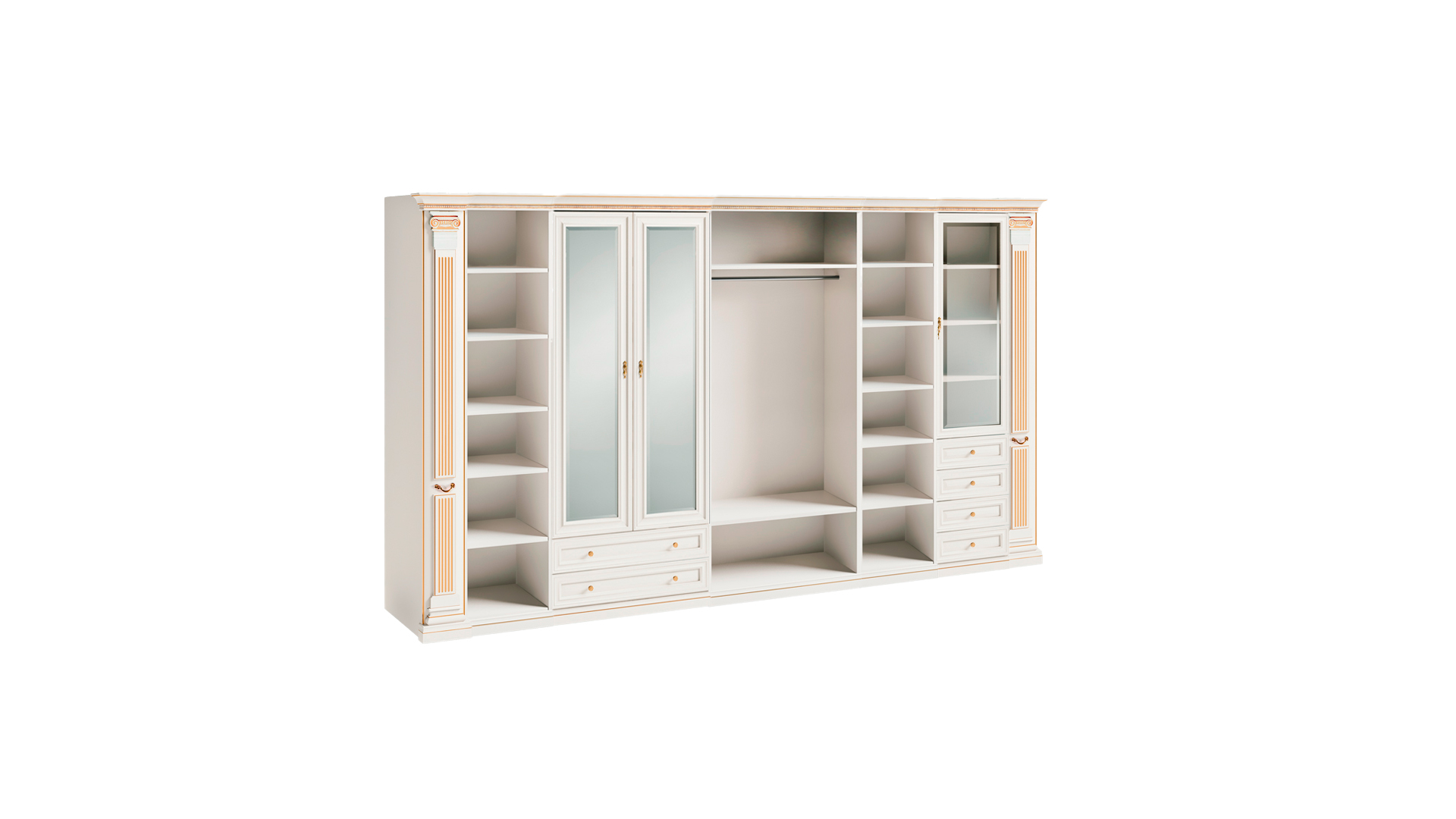 Weiße Stilvolle Kleiderschränke Schlafzimmer Luxus Holz Möbel Eckschrank