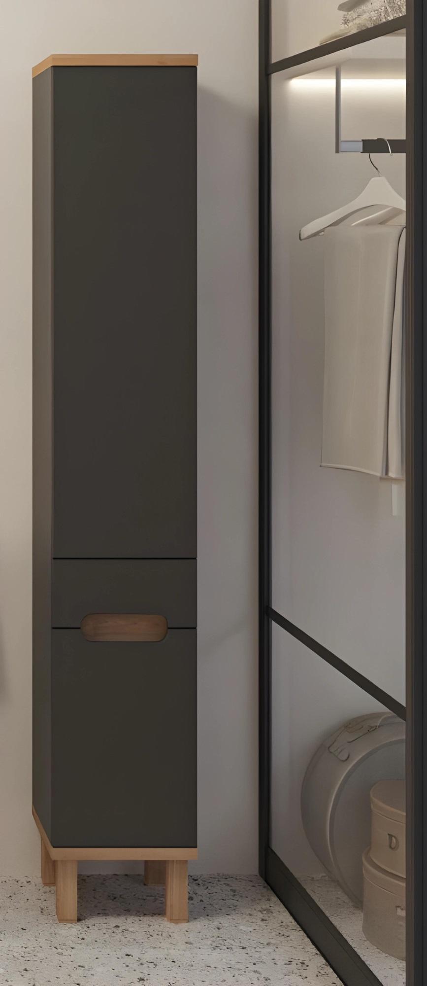 Grau Hochschrank Badhochschrank Stauraumschrank Vorratsschrank
